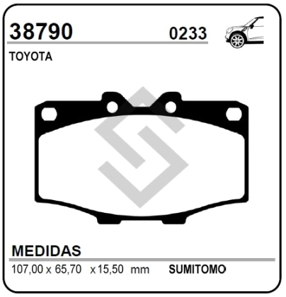 IM PAST. FRENO DEL. 4 RUNNER 79/90 / LAND CRUSIER P.UP 79/90