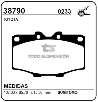 IM PAST. FRENO DEL. 4 RUNNER 79/90 / LAND CRUSIER P.UP 79/90