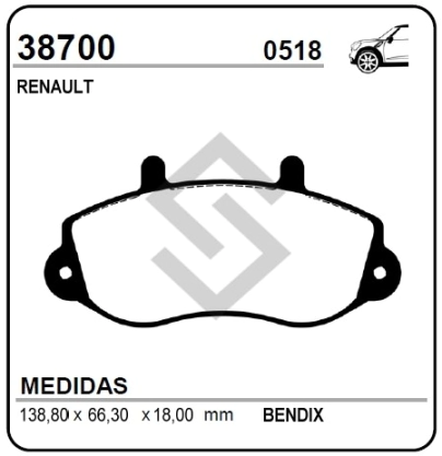 RT PAST. FRENO DEL. MASTER 2.5 - 97/...
