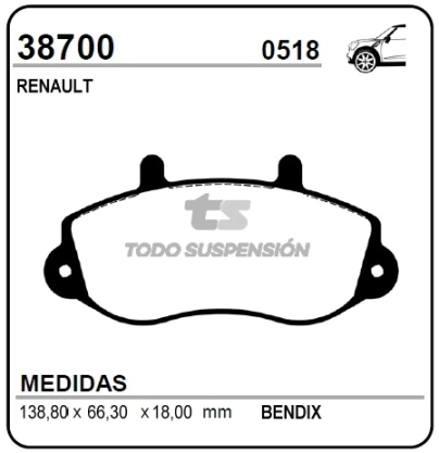 RT PAST. FRENO DEL. MASTER 2.5 - 97/...