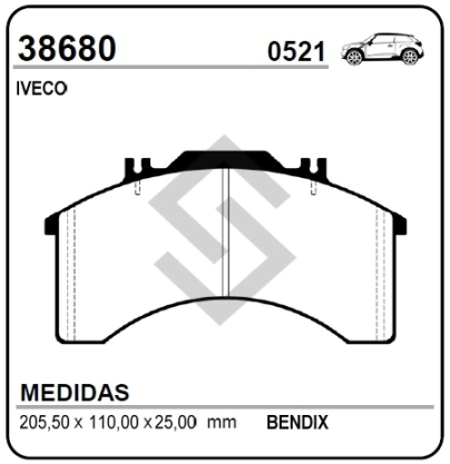 FT PAST. FRENO DEL/TRAS. EUROCARGO (CAMION)