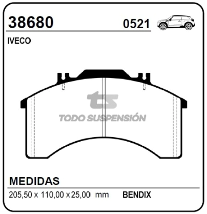 FT PAST. FRENO DEL/TRAS. EUROCARGO (CAMION)