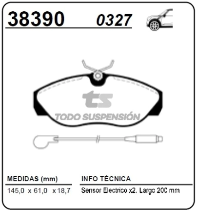 VR PAST. FRENO DEL. DUCATO / BOXER / JUMPER 1.9D 2.5D - 94/96