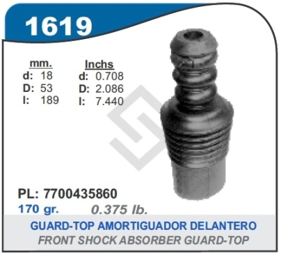 RT GUARDA TOPE AMORT.  DEL. CLIO II