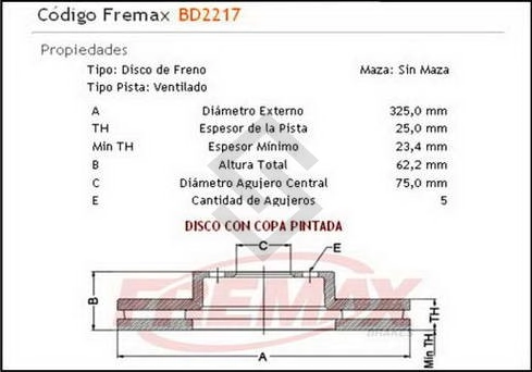 IM DISCO FRENO DEL. (V) BMW X3 2.5 24V / 3.0   04/06