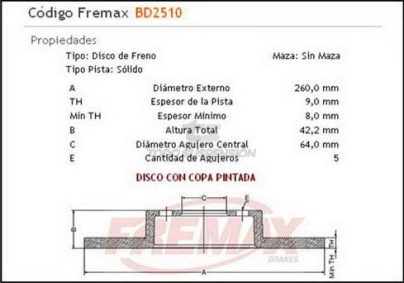 IM DISCO FRENO TRAS. (S) HONDA NEW CIVIC 1.8 16V  06/...
