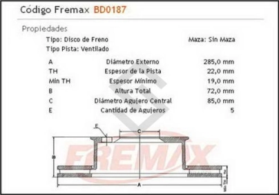 IM DISCO FRENO DEL. (V) M.BENZ SPRINTER 416 CDI 03/...