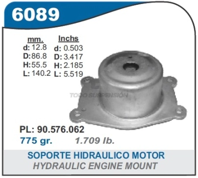 CH SOP.MOTOR LADO IZQ ASTRA / ZAFIRA 16V.8V.TD