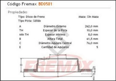 IM DISCO FRENO TRAS. (S) HYUNDAI I30 2.0 16V  08/... TUCSON 13/...