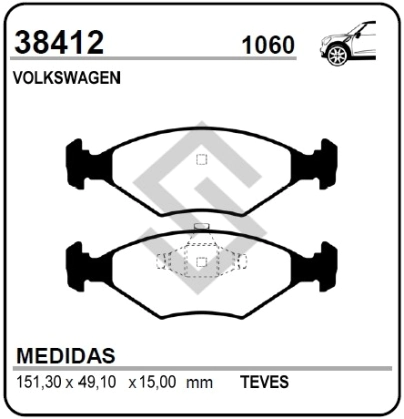 VW PAST. FRENO DEL. GOL TREND 10/...