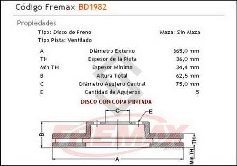 IM DISCO FRENO DEL. (V) BMW X5 4.8I (E70) 07/... - X6  (E71) 07/...
