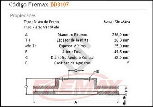 IM DISCO FRENO DEL. (V) TOYOTA CAMRY 2.4/3.5  07/09