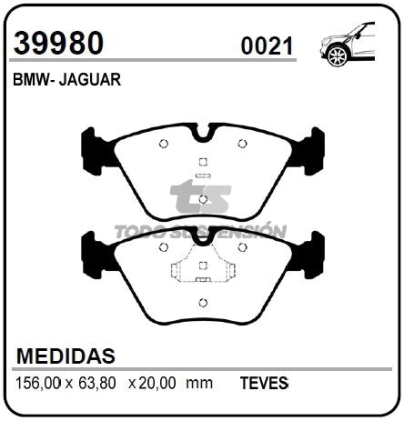 IM PAST. FRENO DEL. BMW SERIE 5 / SERIE 7 / M3 / M5 82/94