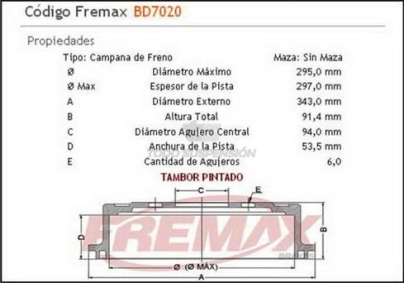 IM CAMP. FRENO TRAS. C/MAZA MITSUBISHI L-200 TRITON - MONTERO 3.2 3.5 08/...