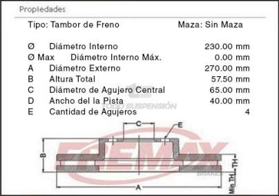 VW CAMP. FRENO TRAS. SAVEIRO 1.6 8V 08/...