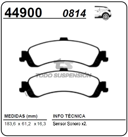 CH PAST. FRENO DEL/TRAS. AVALANCHE 1500 - 2500 01/02