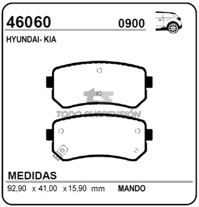 IM PAST. FRENO TRAS. HYUNDAI ACCENT III / I30 - I30 SW / KIA CEE D / PRIDE / RIO