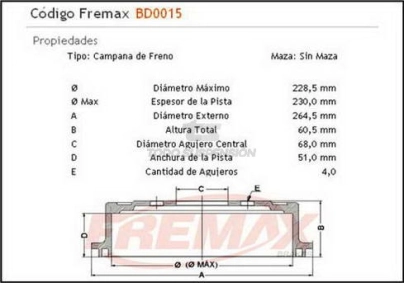 IM CAMP. FRENO TRAS.  NISSAN SENTRA 2.0 07/...