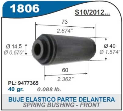CH BUJE ELASTICO (PARTE DEL) S-10 10/... - DIAM 40MM