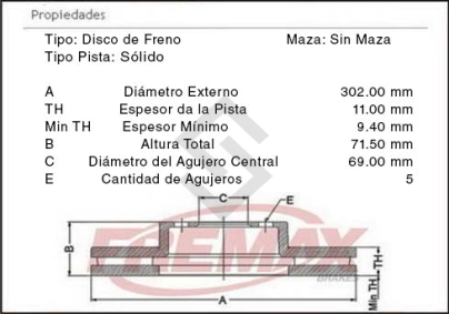 IM DISCO FRENO TRAS. (S) HYUNDAI SANTA FE 2.4 10/... - KIA SORENTO 2.4 11/...