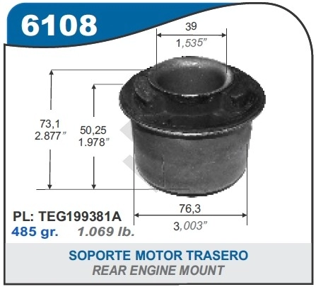 FD SOPORTE MOTOR TRAS. CARGO - 39MM