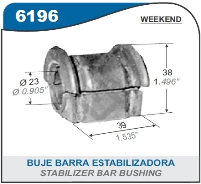 FT BUJE BARRA ESTAB. DOBLO 02/... FURGON/PALIO/SIENA/STRADA WEEKEND 97/... - 22MM BLANCA