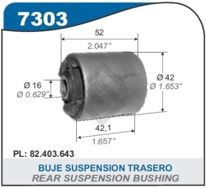 FT BUJE SUSP. TRAS. TEMPRA - 16MM