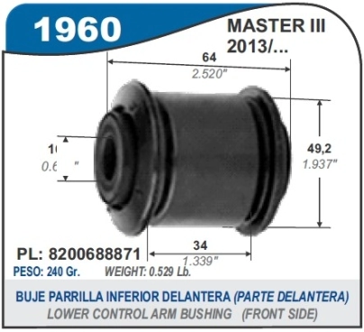 RT BUJE PARRILLA DEL. MASTER III - PTE TRAS.