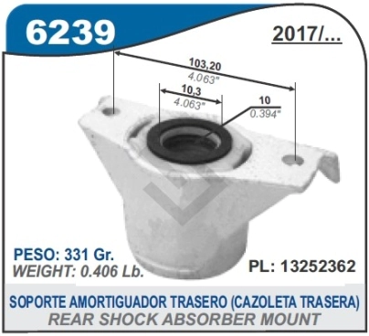 CH CAZOLETA TRAS. CRUZE 17/...