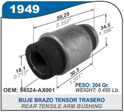 VR BUJE BRAZO TENSOR MEGANE II / NISSAN TIIDA / NOTE - INT. 18.4 MM.
