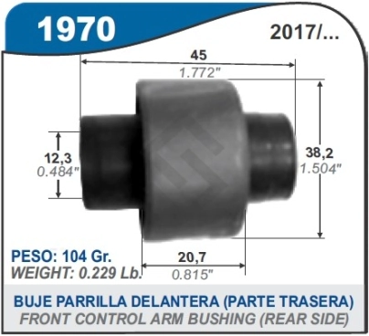 RT BUJE PARR. DEL. KWID 17/... RECTO - 2 TUBOS - PTE. TRASERA 