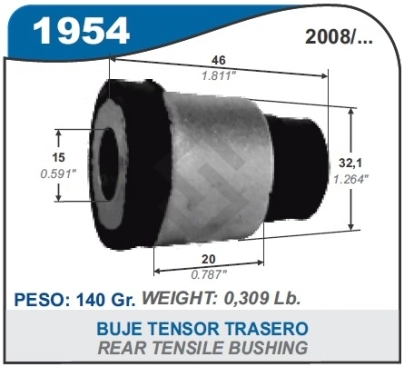 VR BUJE BRAZO TENSOR MEGANE II / NISSAN TIIDA / NOTE - INT. 15 MM.